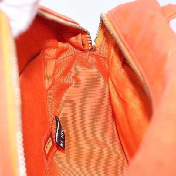 CHANEL Matelasse Hand Bag Lamb Skin Orange Gold CC Auth 133092 - Picture 12 of 16